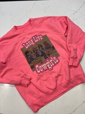 Long Live Cowgirls Pink Graphic Sweatshirt